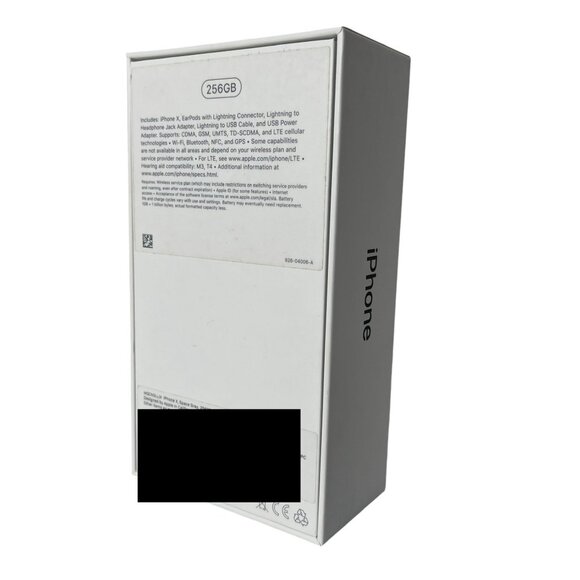 iPhone X 256 GB Space Gray Apple EMPTY RETAIL BOX EarPods Stickers Manual - Picture 4 of 6